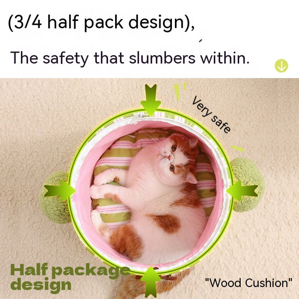Casa Árbol de Coliflor 3D para Gatos con Cueva Cerrada
