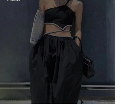 Vestido Largo Strapless Negro Verano - Diseño Moderno sin Cintura - Image 11