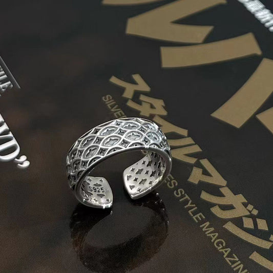 Anillo de Plata Esterlina 925 Artístico Tailandés con Grabado Personalizado Retro