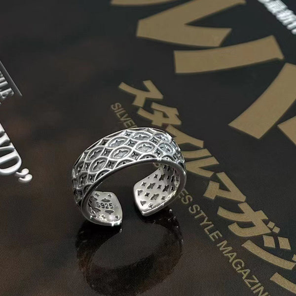 Anillo de Plata Esterlina 925 Artístico Tailandés con Grabado Personalizado Retro