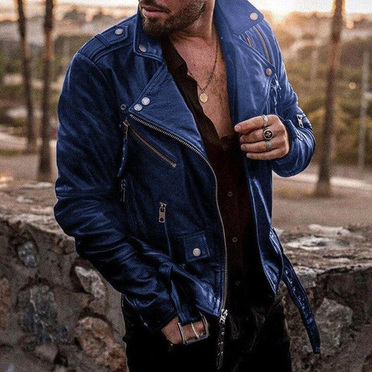Chaqueta de Cuero Casual con Cierre y Solapa - Diseño Moderno y Versátil - Image 13