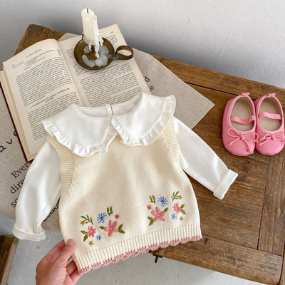 Chaleco Infantil de Cuello Redondo con Bordado Otoñal - Image 17