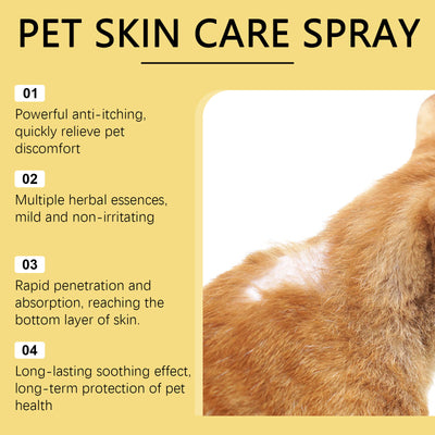 YEGBONG Pet Skin Care Spray, 30ml bottle and box, featuring a golden retriever and white cat. - Image 3