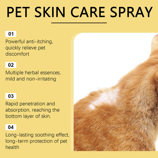 YEGBONG Pet Skin Care Spray, 30ml bottle and box, featuring a golden retriever and white cat. - Image 3