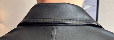 Chaqueta Blazer de Negocios en Cuero con Solapas - Image 16