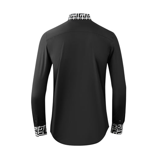 Camisa Manga Larga Algodón Hombre con Estampado Dorsal y Panel Frontal Contraste - Image 12