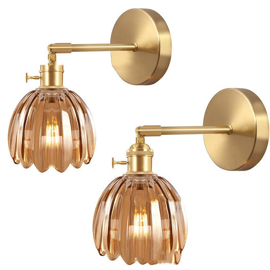 Lámpara Colgante Retro Japonesa Cobre y Vidrio Ámbar - Image 34