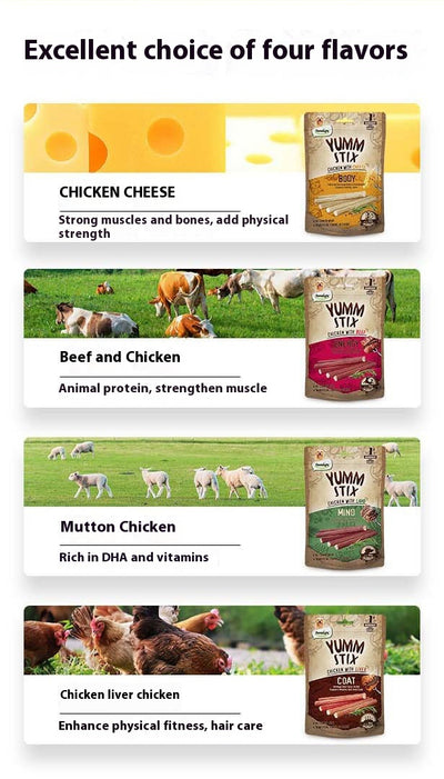 Dentalight Yumm Stix chicken with lamb dog treats, 50g pouch, supporting healthy brain function with DHA & Vitamin E. - Image 18