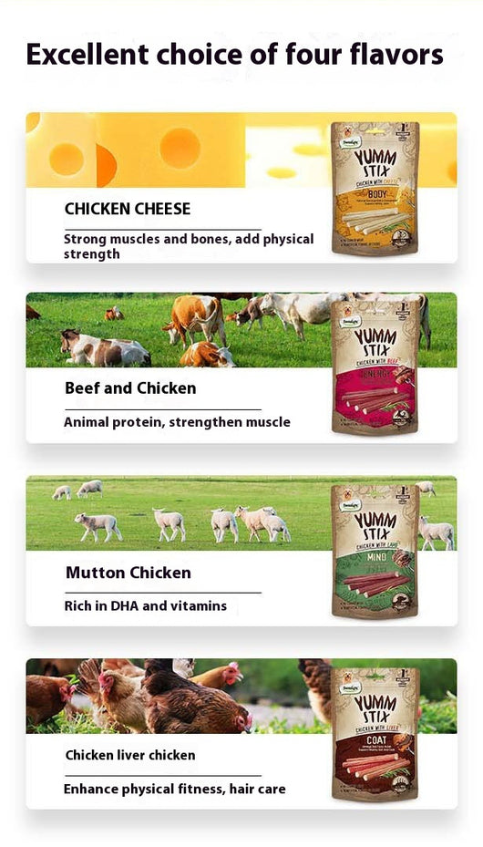 Dentalight Yumm Stix chicken with lamb dog treats, 50g pouch, supporting healthy brain function with DHA & Vitamin E. - Image 18