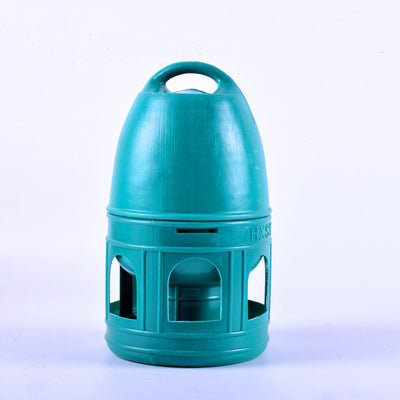 Transparent pet drinker with a light blue base and handle, designed for chickens or small birds. - Image 52