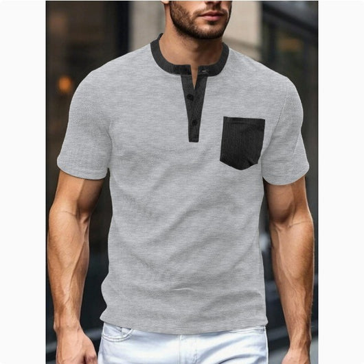 Henley de Punto Waffle Bloques de Color - Poliéster Resistente - Image 13