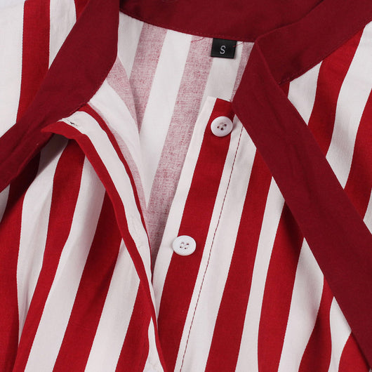 Vestido Vintage a Rayas con Botones - Image 9