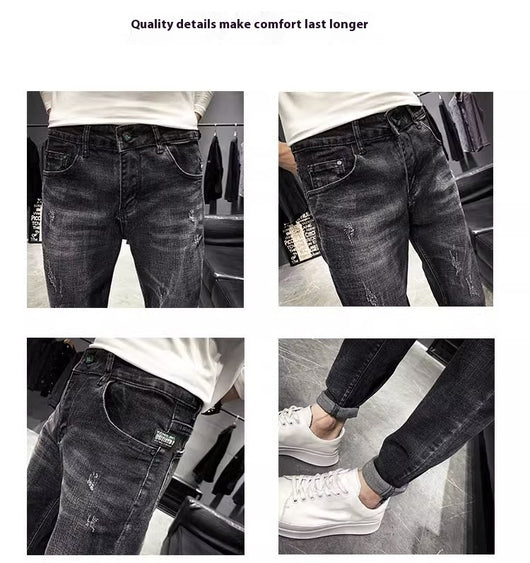 Jeans Negros Slim Fit Elásticos Ajustados para Hombre - Image 14