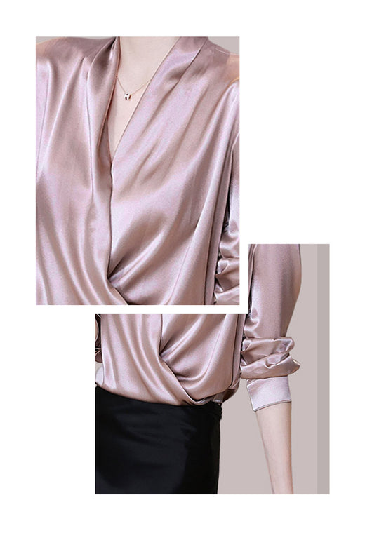 Blusa de Satén Escote V para Mujer - Prenda Premium de Alta Calidad - Image 13