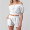 Conjunto Dos Piezas con Corbata en Cuello y Shorts