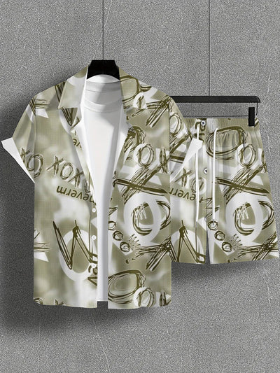 Camisa Casual de Manga Corta con Estampado Salvaje para Hombre - Image 10