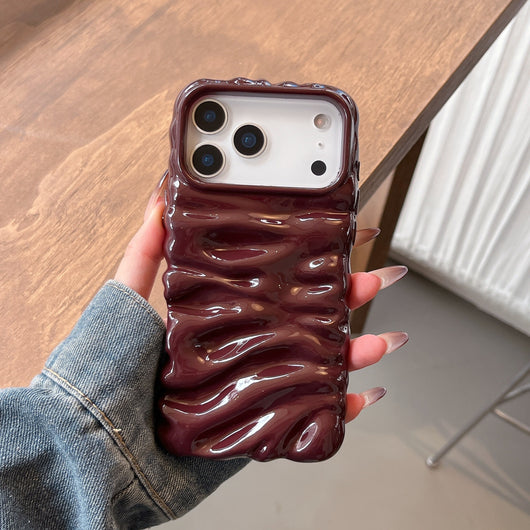 Funda Plisada 3D con Patrón Crema para Carcasas Lisas - Image 4