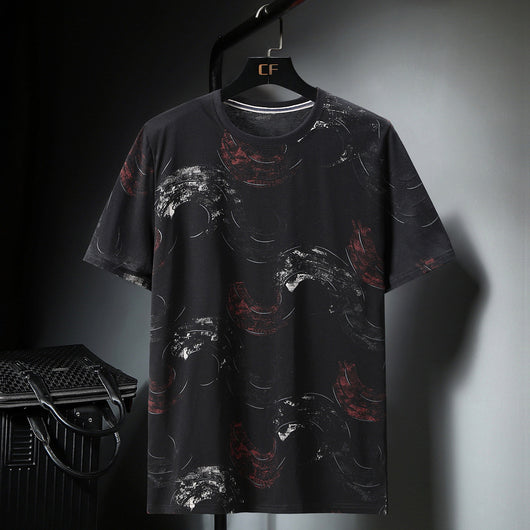 Playera Fresca Ice Silk Cuello Redondo Manga Corta Suelta - Image 6