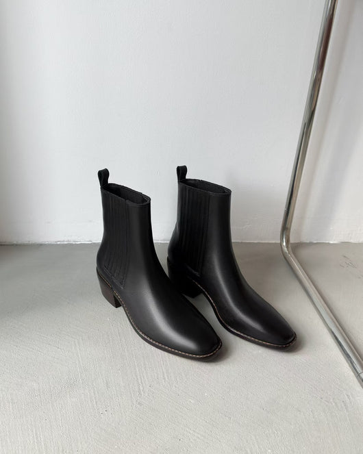 Botas Tobilleras Estilo Francés en Cuero Genuino con Punta Cuadrada y Tacón Robusto - Image 26