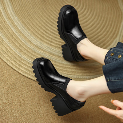 Zapatos Retro Plataforma Chunky con Tacón Grueso y Cierre Slip-On - Image 5
