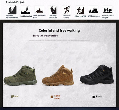 Botas Tácticas Militares para Hombre - Bota de Combate Media Desierto - Image 9