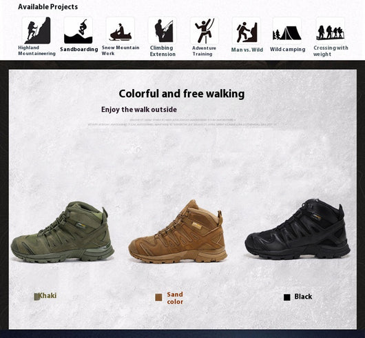 Botas Tácticas Militares para Hombre - Bota de Combate Media Desierto - Image 9