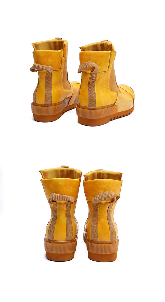 Zapatos Casual Retro de Cuero Artesanal con Suela Elevada - Image 14