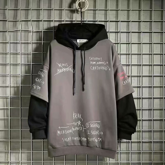 Suéter Fleece Hombre Estilo Dos Piezas Oversize