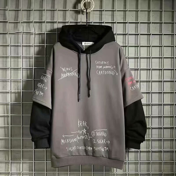 Suéter Fleece Hombre Estilo Dos Piezas Oversize