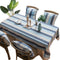 Mantel Impermeable Estilo Mediterráneo a Rayas Azules con Borlas