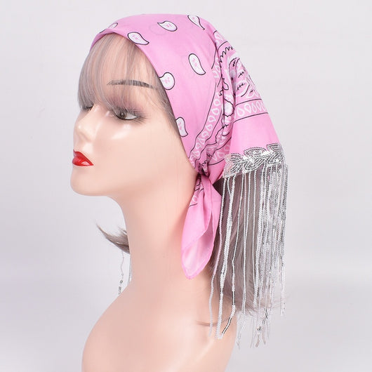 Pañuelo Cuadrado Étnico de Poliéster - Accesorio de Moda Versátil - Image 3