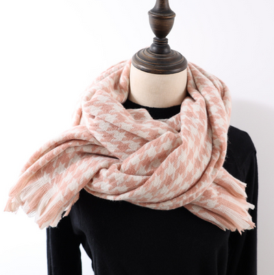 Chal Cashmere Pied de Gallo Acolchado Cálido