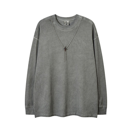 Playera Manga Larga Oversize Lavada para Hombre - Image 5