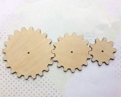 Reloj Despertador Educativo de Madera Pintado a Mano con Engranajes - Image 14