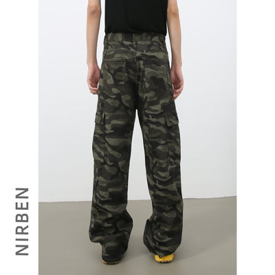 Pantalones Vaqueros Cargo Retro Camuflaje con Bolsillos Grandes - Image 3