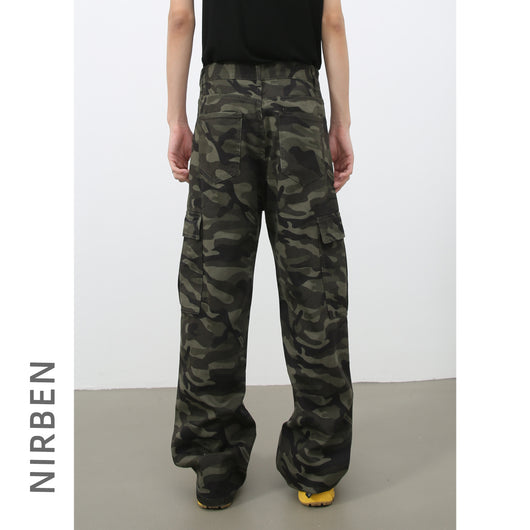 Pantalones Vaqueros Cargo Retro Camuflaje con Bolsillos Grandes - Image 3