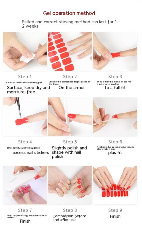 Stickers de Uñas de Gel Coreano Mariposa Bronceado Resistente al Agua con Luz UV - Image 16