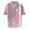 Camisa Casual de Hombre con Cuello Alzado y Rayas Lavadas