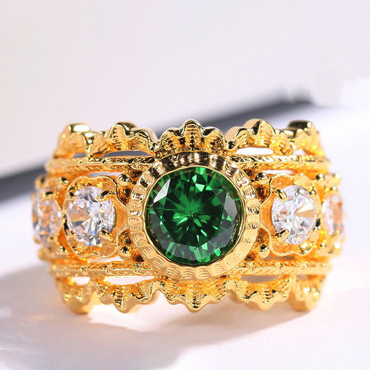 Anillo de Plata con Encaje Calado y Circonitas Brillantes - Image 3