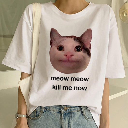 Playera Pareja a Juego con Estampado Divertido de Gatos - Unisex Manga Corta Tendencia - Image 30