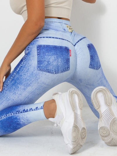 Pantalones de Yoga Denim Melocotón para Mujer - Image 15