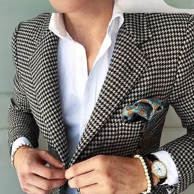 Blazer Casual Pata de Gallo para Hombre - Image 10