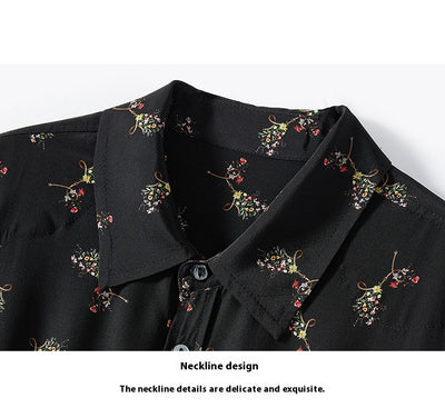 Vestido Camisero de Seda Floral Largo - Image 12