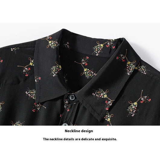 Vestido Camisero de Seda Floral Largo - Image 12