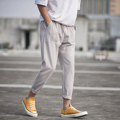 Pantalones Capri Casual de Algodón para Hombre en Colores Sólidos - Image 3