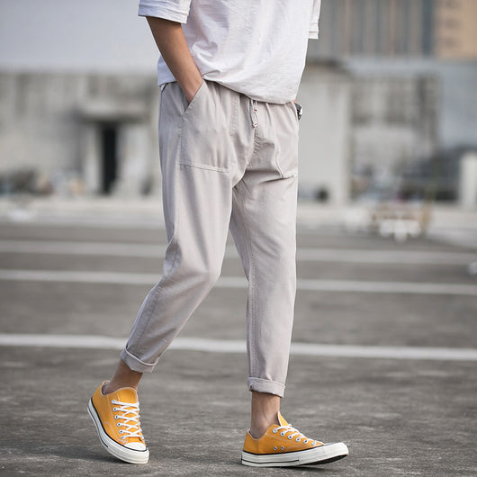 Pantalones Capri Casual de Algodón para Hombre en Colores Sólidos - Image 3