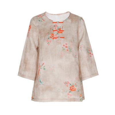 Blusa Literaria con Abertura Lateral y Mangas 3/4 - Image 3