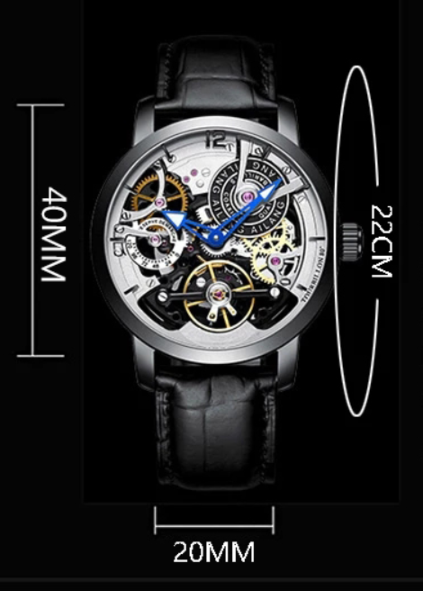 Reloj Automático Mecánico para Hombre con Esfera Transparente y Resistencia al Agua - Image 9