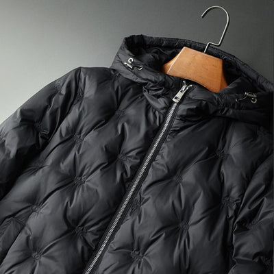 Chaqueta Acolchada con Capucha Bordada para Hombre Talla Grande - Image 13