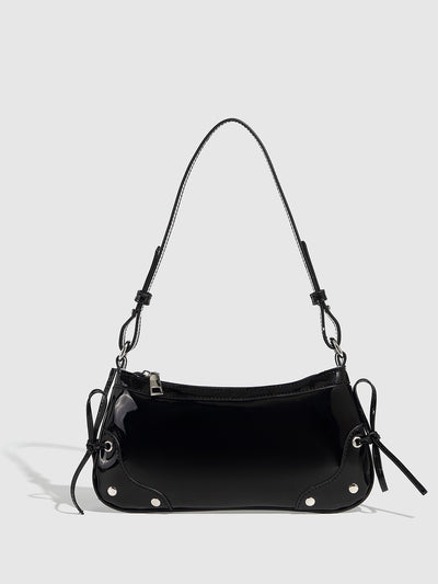Bolso Bandolera Cuadrado Pequeño con Doble Moño - Diseño Minimalista Liso - Image 23
